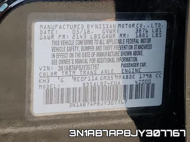 3N1AB7AP8JY307767 фото 2