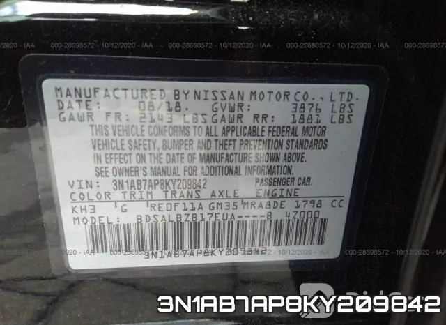 3N1AB7AP8KY209842 фото 9