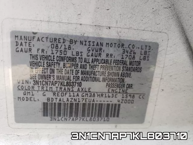 3N1CN7AP7KL803710 фото 2