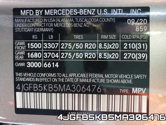 4JGFB5KB5MA306476 фото 2