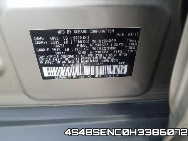 4S4BSENC0H3386072 фото 2