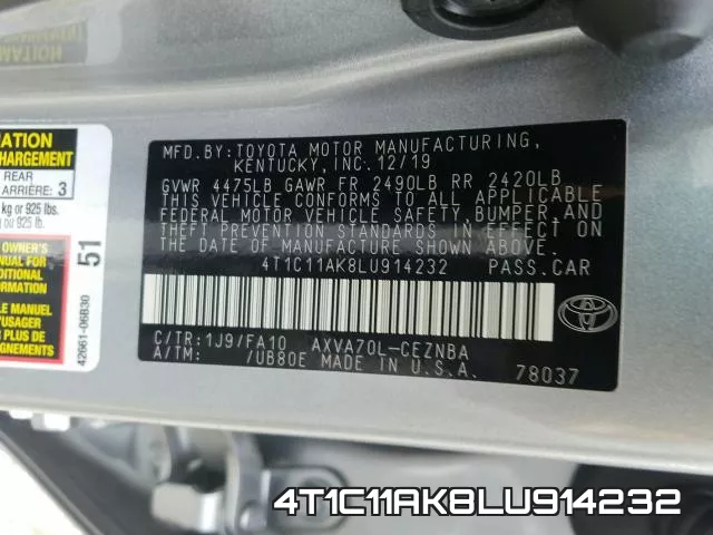 4T1C11AK8LU914232 фото 2