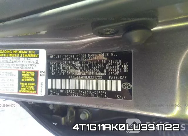 4T1G11AK0LU331722 фото 9