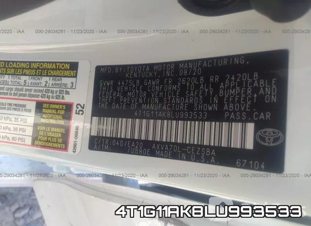 4T1G11AK8LU993533 фото 9