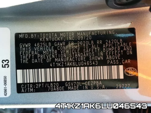 4T1KZ1AK6LU046543 фото 2