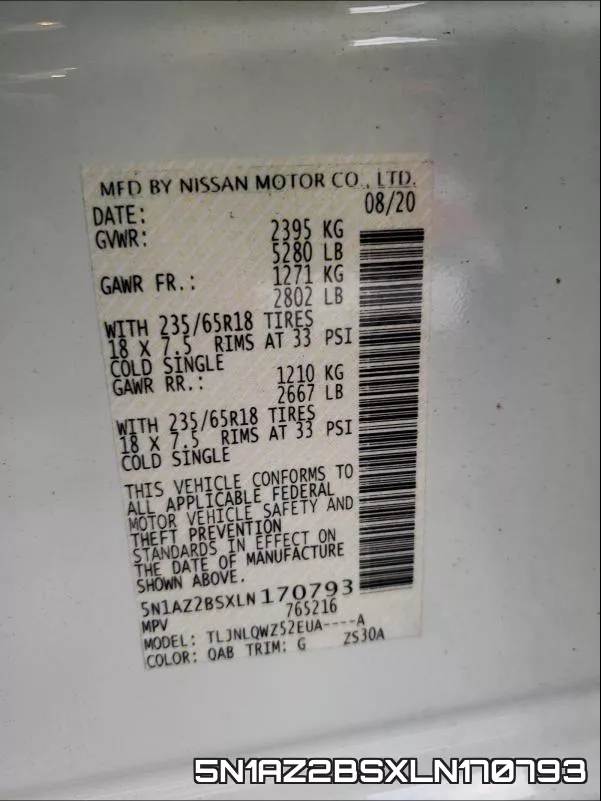 5N1AZ2BSXLN170793 фото 2