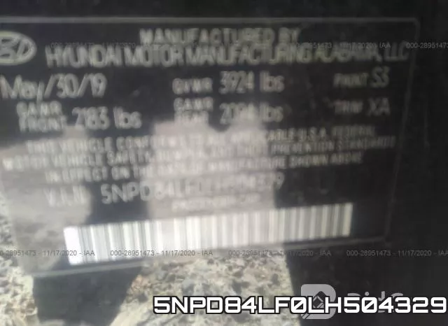 5NPD84LF0LH504329 фото 9