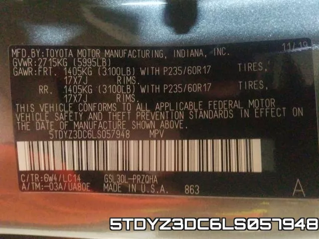 5TDYZ3DC6LS057948 фото 2