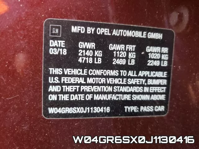 W04GR6SX0J1130416 фото 2