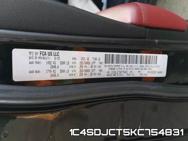 1C4SDJCT5KC754831 фото 2