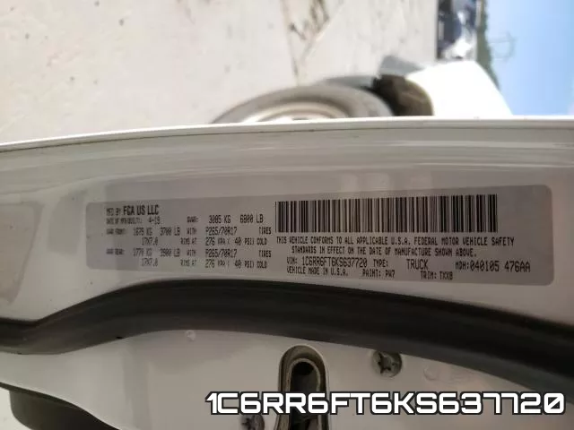 1C6RR6FT6KS637720 фото 2