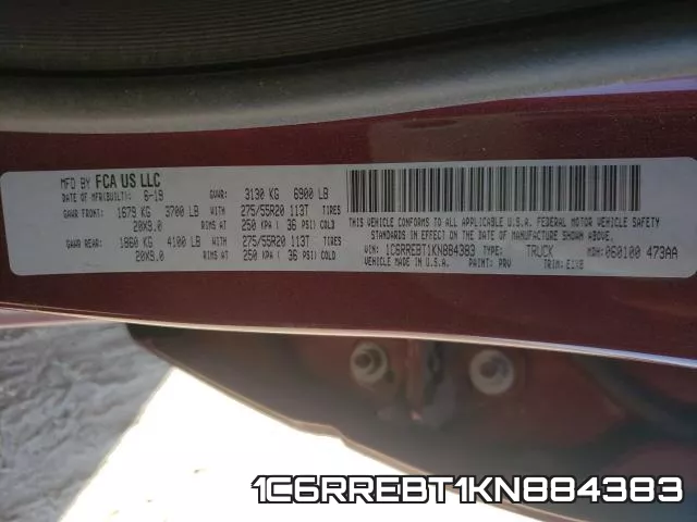 1C6RREBT1KN884383 фото 2