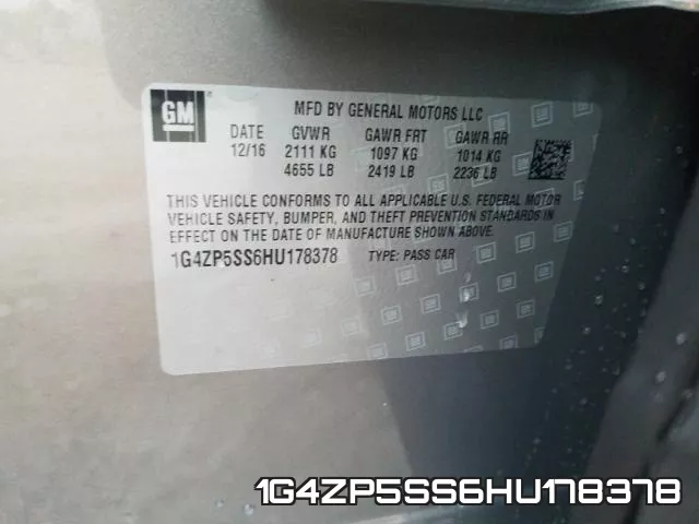 1G4ZP5SS6HU178378 фото 2