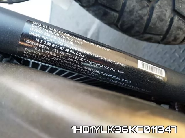 1HD1YLK36KC011347 фото 2