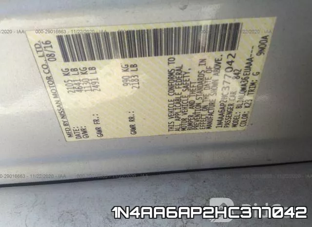 1N4AA6AP2HC377042 фото 8