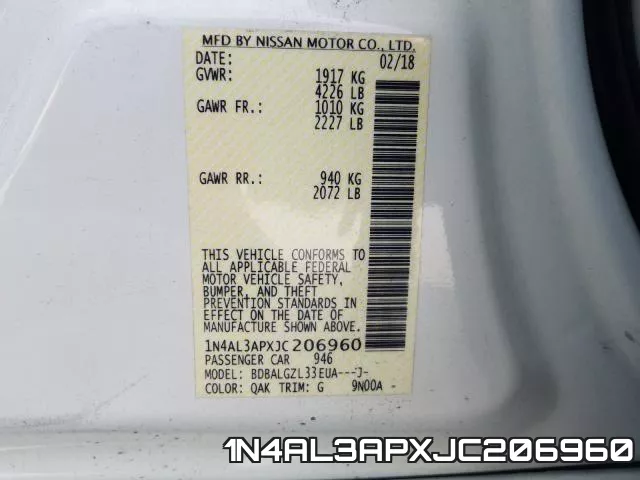 1N4AL3APXJC206960 фото 2
