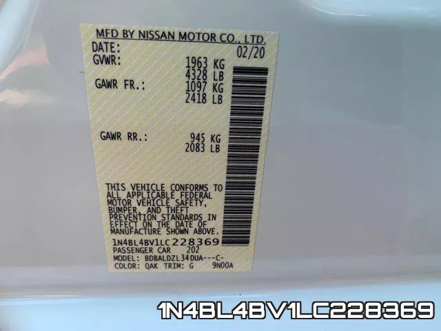 1N4BL4BV1LC228369 фото 2