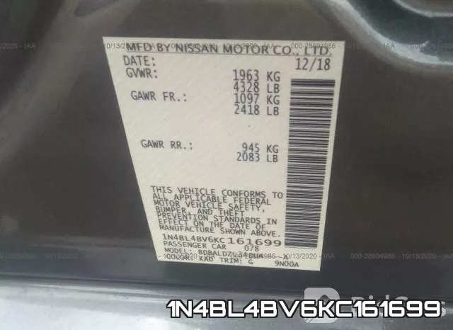 1N4BL4BV6KC161699 фото 10