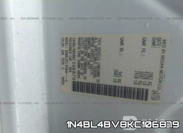 1N4BL4BV8KC106879 фото 9