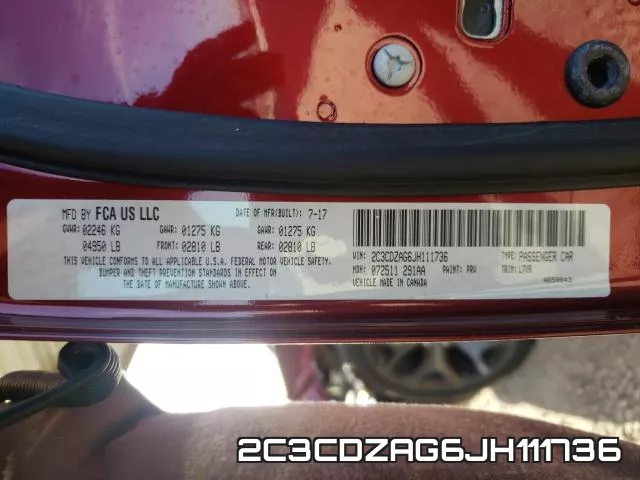 2C3CDZAG6JH111736 фото 2
