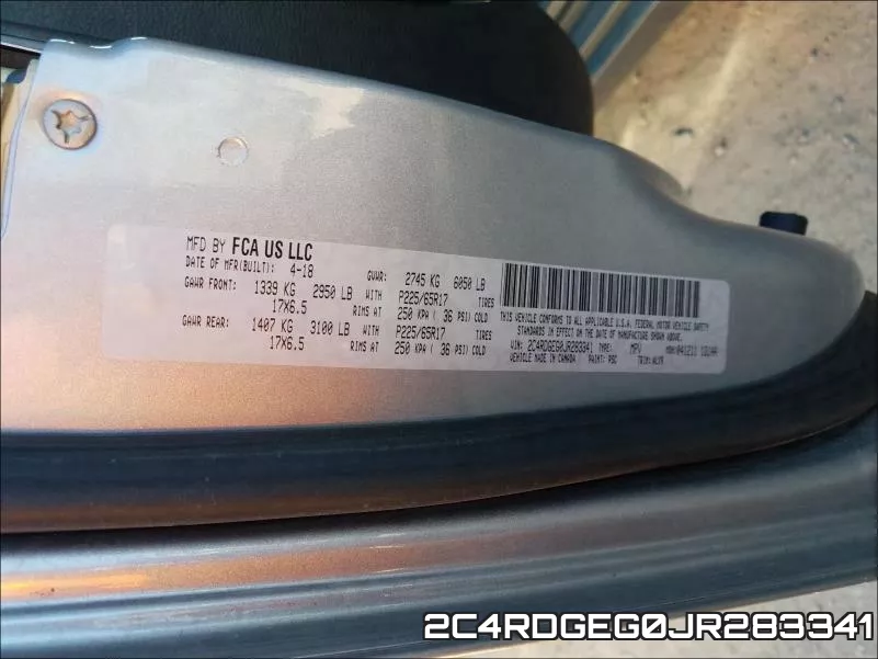 2C4RDGEG0JR283341 фото 2