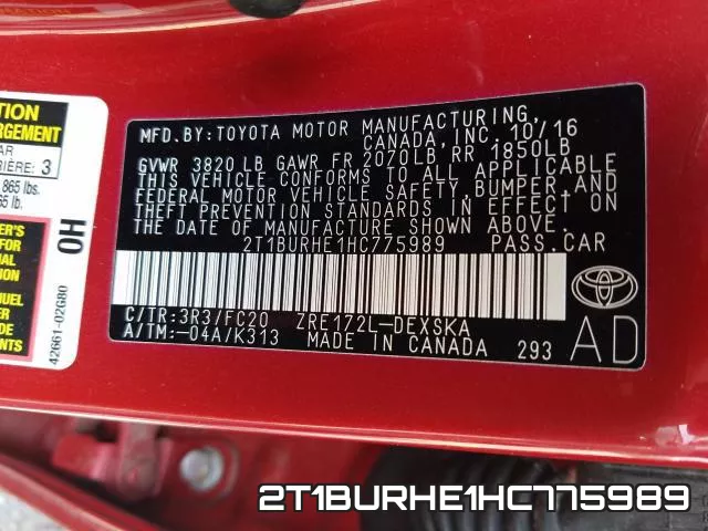 2T1BURHE1HC775989 фото 2