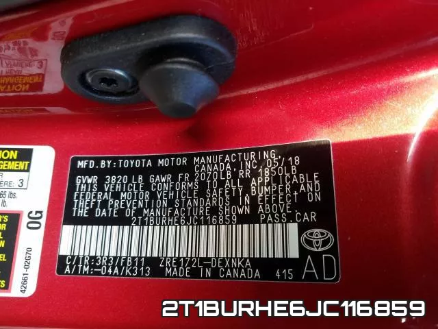 2T1BURHE6JC116859 фото 2