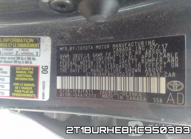 2T1BURHE8HC950383 фото 10