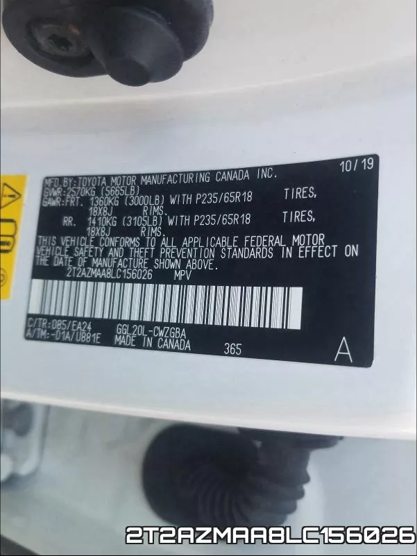 2T2AZMAA8LC156026 фото 2
