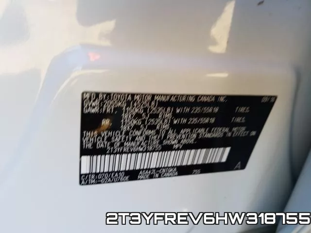 2T3YFREV6HW318755 фото 2