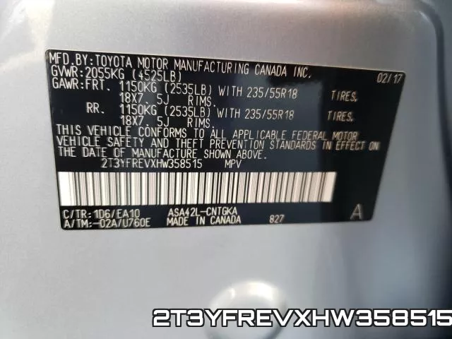 2T3YFREVXHW358515 фото 2