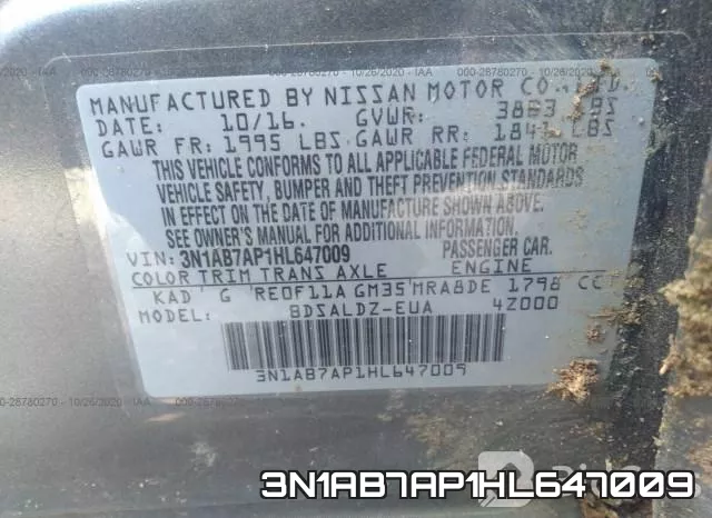 3N1AB7AP1HL647009 фото 8