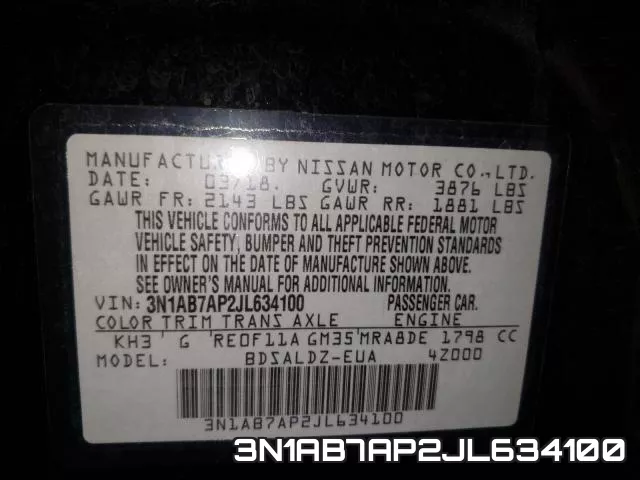 3N1AB7AP2JL634100 фото 2