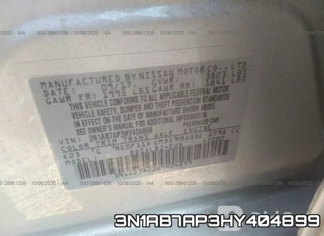 3N1AB7AP3HY404899 фото 8
