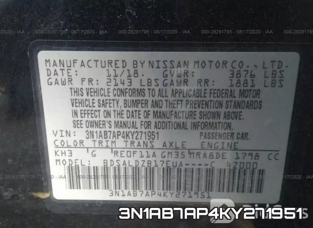 3N1AB7AP4KY271951 фото 10