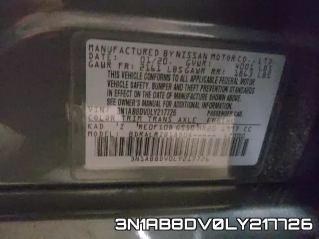 3N1AB8DV0LY217726 фото 2