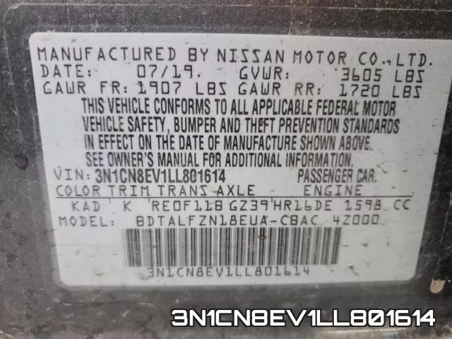 3N1CN8EV1LL801614 фото 2