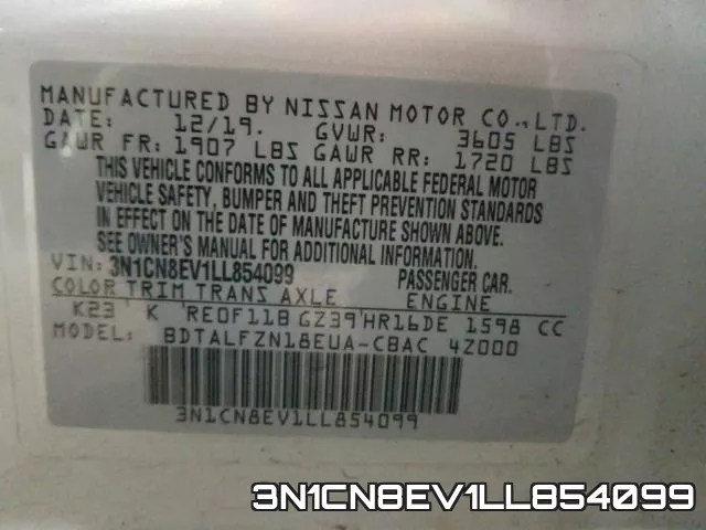 3N1CN8EV1LL854099 фото 2