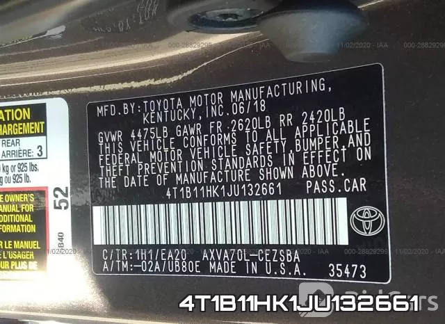 4T1B11HK1JU132661 фото 10