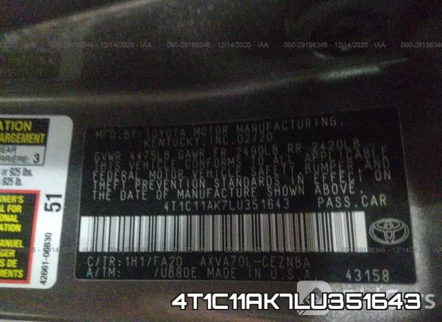 4T1C11AK7LU351643 фото 10