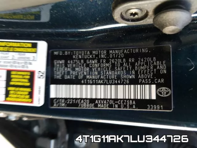 4T1G11AK7LU344726 фото 2