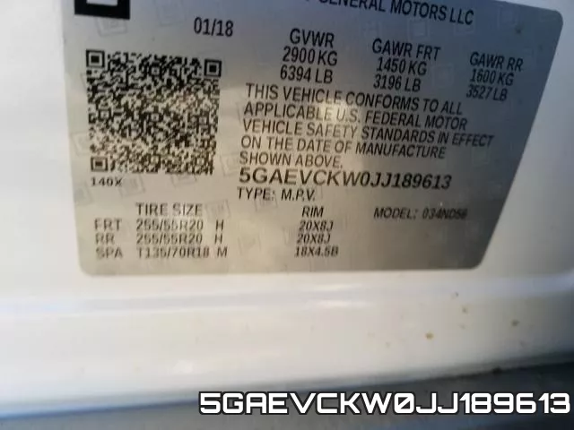 5GAEVCKW0JJ189613 фото 2