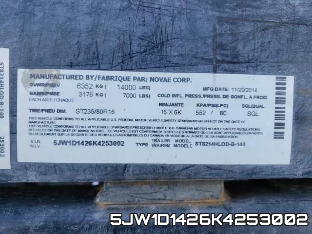 5JW1D1426K4253002 фото 2