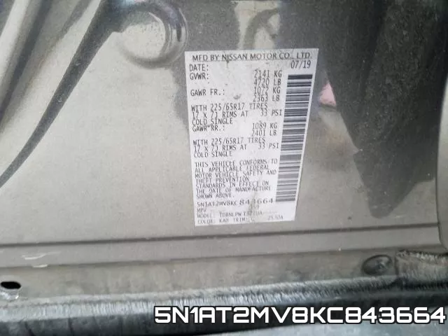 5N1AT2MV8KC843664 фото 2