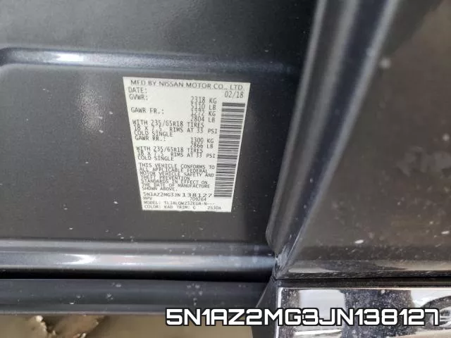 5N1AZ2MG3JN138127 фото 2