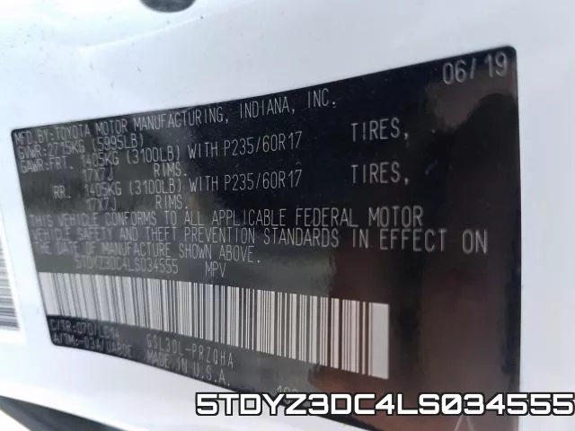 5TDYZ3DC4LS034555 фото 2