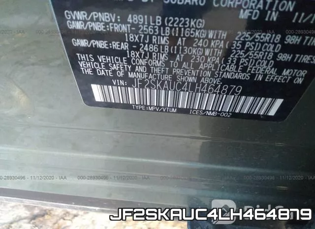 JF2SKAUC4LH464879 фото 9