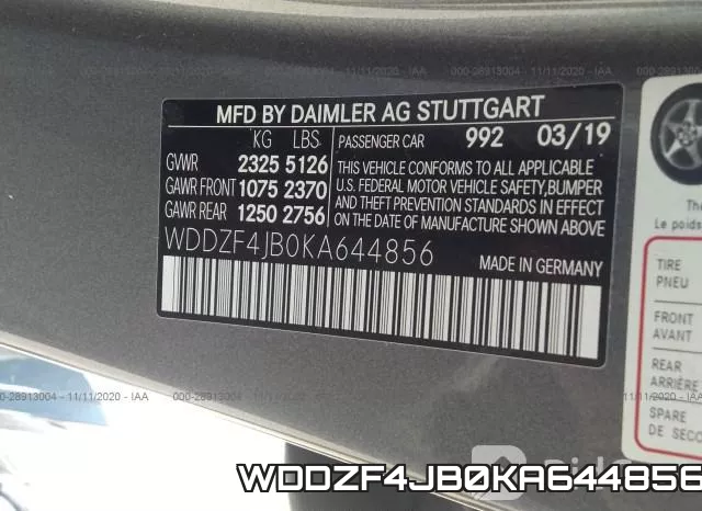 WDDZF4JB0KA644856 фото 10