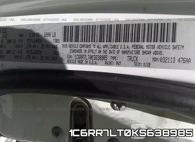 1C6RR7LT0KS638985 фото 10