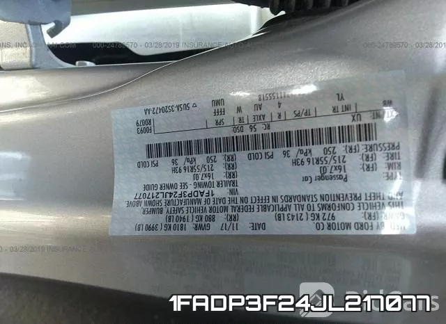 1FADP3F24JL217077 фото 10